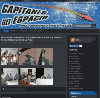 diseño web: Capitanes del Espacio