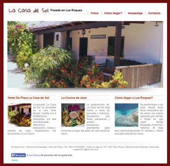 diseño web: Posada en los Roques